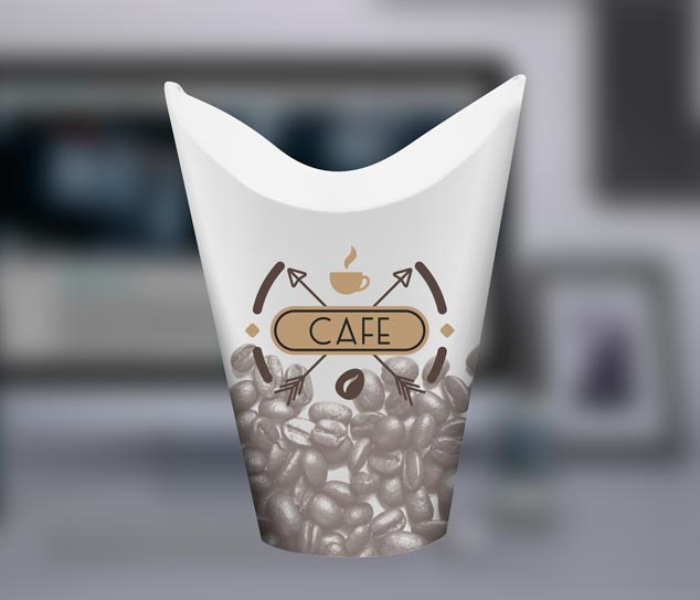 Mockup d'un ButterflyCup, le gobelet écologique, recyclable et personnalisable pour un café.